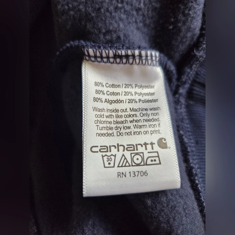 Carhartt Youth Blue and Red Sweatshirt Hoodie - Picture 7 of 7